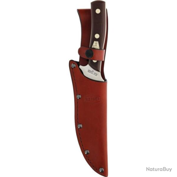 Couteau Fixe Schrade Old Timer Deerslayer Lame Acier Inox Manche Sawcut �tui Cuir SCH1181039