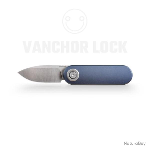 Couteau Pliant Vosteed Corgi V Lame Acier 14C28N Manche Aluminium Bleu Ardoise Vanchor Lock VOSA3713