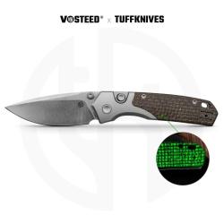 Couteau Vosteed Psyop 299 Lame Acier S35VN Manche Micarta Phosphorescent Top Liner Lock VOSA2238
