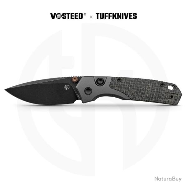 Couteau Pliant Vosteed Psyop 299 Lame Acier S35VN Manche Micarta Noir Black Stonewash VOSA2233