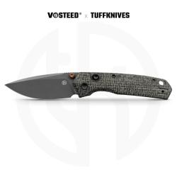 Couteau Pliant Vosteed Psyop 299 Lame Acier S35VN Manche Micarta Noir Top Liner Lock VOSA2230