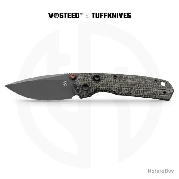 Couteau Pliant Vosteed Psyop 299 Lame Acier S35VN Manche Micarta Noir Top Liner Lock VOSA2230