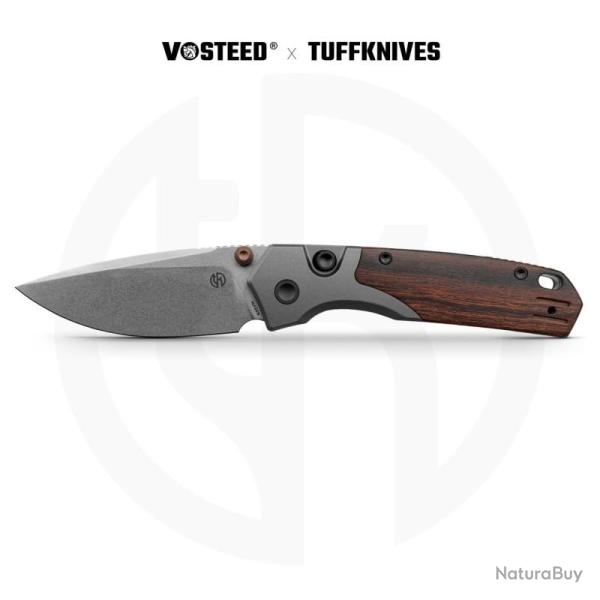 Couteau Pliant Vosteed Psyop 299 Lame Acier S35VN Manche Bois Ironwood Top Liner Lock VOSA2228