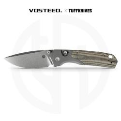 Couteau Pliant Vosteed Psyop 299 Lame Acier S35VN Manche Micarta Vert Top Liner Lock VOSA2220