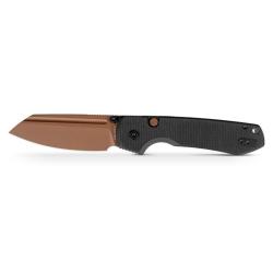 Couteau Vosteed Raccoon Lame Acier 14C28N Manche Micarta Noir Sheepsfoot Top Liner Lock VOSA2928