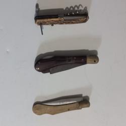 3 petits couteaux &agrave; terminer ou r&eacute;parer 1
