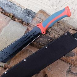 Poignard Couteau Machette Tanto Scie Survie Trekking Lame Acier 3Cr13 Etui Nylon Guide De Brousse 01