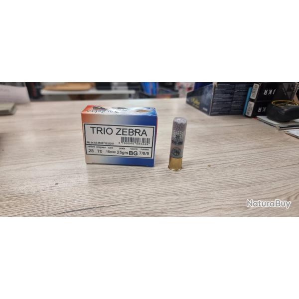 10 cartouches cal 28/70 Trio Z�bra 7/8/9 en 25gr