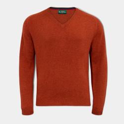 Pull col V en lambswool Homme Streetly - 3 coloris - Alan Paine - L / Orange