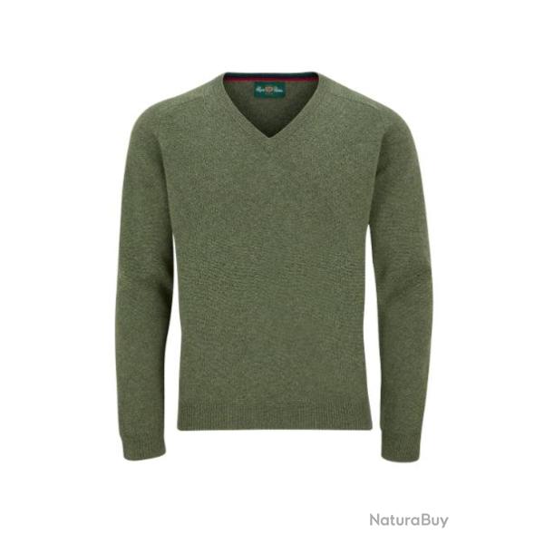 Pull col V en lambswool Homme Streetly - 3 coloris - Alan Paine - XL / Vert