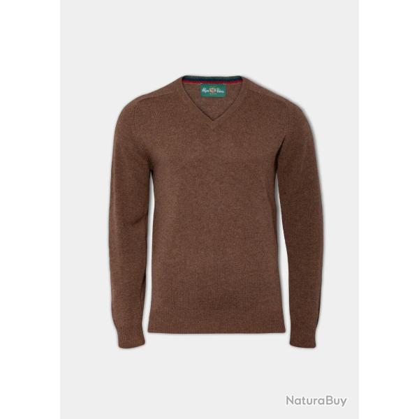 Pull col V en lambswool Homme Streetly - 3 coloris - Alan Paine - 2XL / Marron