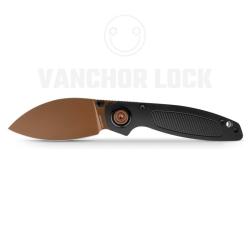 Couteau Pliant Vosteed Shilin Cutter Lame Acier Elmax Manche Aluminium Noir Vanchor Lock VOSA2812