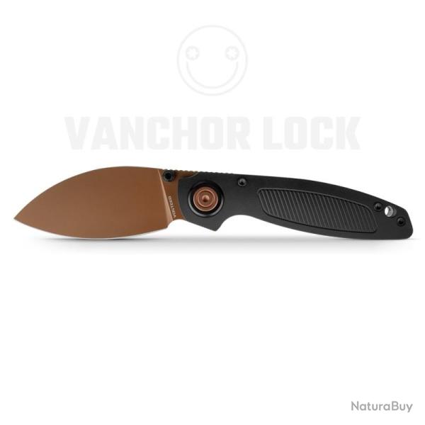 Couteau Pliant Vosteed Shilin Cutter Lame Acier Elmax Manche Aluminium Noir Vanchor Lock VOSA2812