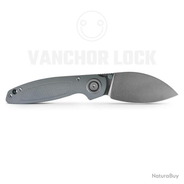 Couteau Vosteed Shilin Cutter Lame Acier Elmax Manche Aluminium Gris Vanchor Lock Gaucher VOSA2807