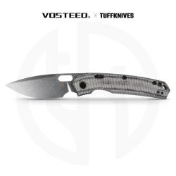 Couteau Pliant Vosteed Psyop Lame Acier Elmax Manche Micarta Noir Top Liner Lock VOSA2211