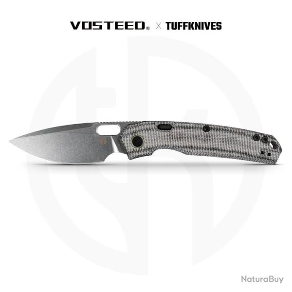 Couteau Pliant Vosteed Psyop Lame Acier Elmax Manche Micarta Noir Top Liner Lock VOSA2211