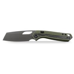 Couteau Pliant Vosteed Kroc 329 Lame Acier S35VN Manche Aluminium Vert Olive G10 Top VOSA1812