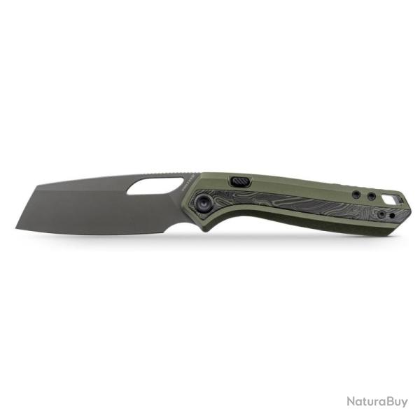 Couteau Pliant Vosteed Kroc 329 Lame Acier S35VN Manche Aluminium Vert Olive G10 Top VOSA1812