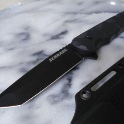 Couteau Fixe Schrade Regime Lame Acier AUS-8 Tanto Manche G10 &Eacute;tui Synth&eacute;tique SCH1136036