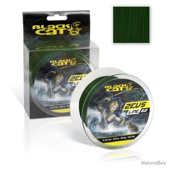 TRESSE SILURE BLACK CAT ZEUS LINE G2 GREEN 55/100 400M