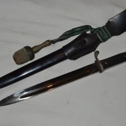 BAIONNETTE ALLEMANDE DE SORTIE-LAME FABRIQUEE EICKHORN SOLINGEN-GOUSSET ET DRAGONNE D'ORIGINE