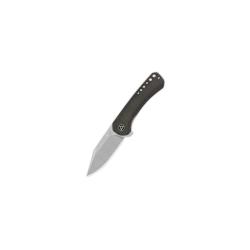 Couteau QSP Kestrel Lame Acier 14C28N Manche Micarta Marron Fonc&eacute; Liner Lock QS145A1