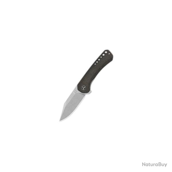 Couteau QSP Kestrel Lame Acier 14C28N Manche Micarta Marron Fonc� Liner Lock QS145A1