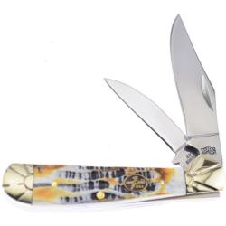 Couteau Frost Cutlery Locking Copperhead Lame Acier Inox Manche Os Mojave Beige Lockback FMB104MB