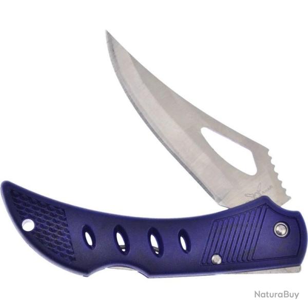 Lot de 3 Couteau Frost Cutlery Tac Assault Lame Inox Manche Plastique Bleu Lockback FTA007BLBLK