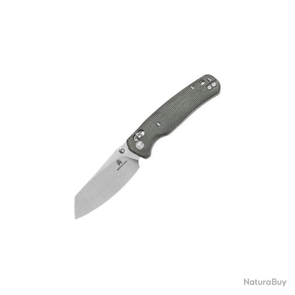 Couteau Bestechman Cicada's Wing Lame Acier 10Cr15CoMoV Manche Micarta Gris B-Lock BTKMK06M3