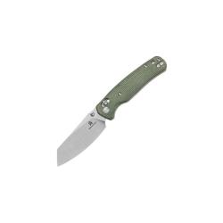 Couteau Bestechman Cicada's Wing Lame Acier 10Cr15CoMoV Manche Micarta Vert Od B-Lock BTKMK06M2