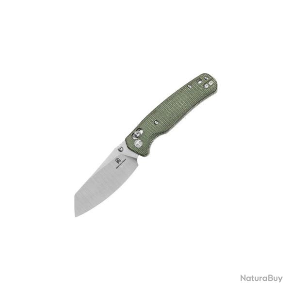 Couteau Bestechman Cicada's Wing Lame Acier 10Cr15CoMoV Manche Micarta Vert Od B-Lock BTKMK06M2