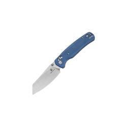 Couteau Bestechman Cicada's Wing Lame Acier 10Cr15CoMoV Manche Micarta Bleu B-Lock BTKMK06M1