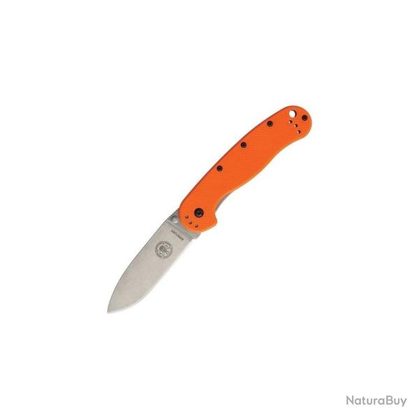 Couteau ESEE Avispa Lame Acier AUS-8 Manche G10 Orange et Acier Frame Lock Made In Taiwan BRK1301OR