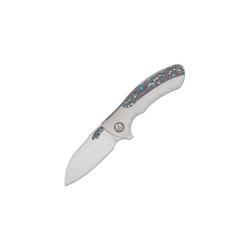 Couteau QSP Capybara Lame Acier M390 Manche Titane et Carbone Frame Lock QS152B2