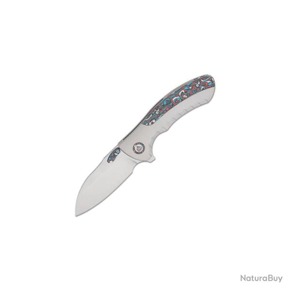 Couteau QSP Capybara Lame Acier M390 Manche Titane et Carbone Frame Lock QS152B2
