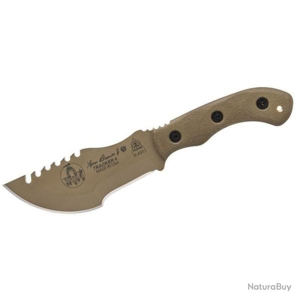 Couteau TOPS Mini Tom Brown Tracker Lame Acier 1095 Manche Micarta Sable �tui Kydex Made In USA