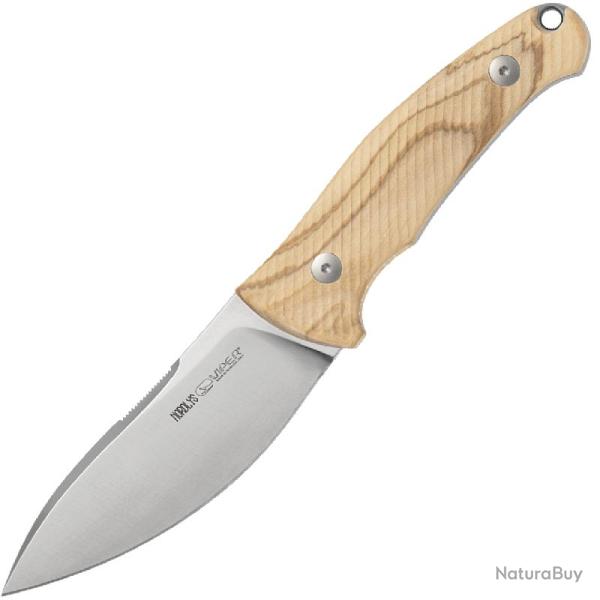 Couteau Fixe Viper Nordlys Lame Acier N690 Manche Bois D'olivier �tui Cuir Marron Made In Italy