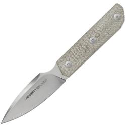 Couteau Fixe Viper Mirror 1 Lame Acier M390 Manche Micarta Vert &Eacute;tui Cuir Noir Made In Italy