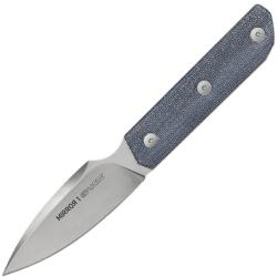 Couteau Fixe Viper Mirror 1 Lame Acier M390 Manche Micarta Denim &Eacute;tui Cuir Noir Made In Italy
