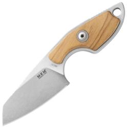 Couteau Fixe MKM Mikro 2 Lame Acier M390 Manche Bois D'olivier &Eacute;tui Cuir Noir Made In Italy MKMMR02O