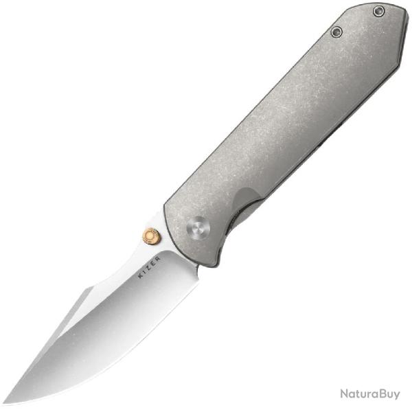 Couteau Kizer Harpoon Fold Lame Acier Elmax Manche Titane Frame Lock KI4784A1