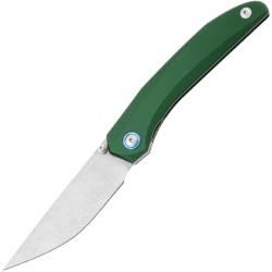 Couteau MKM Detonario Lame Acier M390 Manche Aluminium Anodis&eacute; Vert Liner Lock Made In Italy MKMDTAG