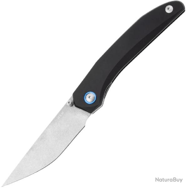 Couteau MKM Detonario Lame Acier M390 Manche Aluminium Anodis� Noir Liner Lock Made In MKMDTABK