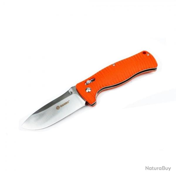 Couteau Ganzo G720 Lame Acier 440C Manche G10 Orange G-Lock GAG720OR