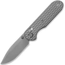 Couteau GEO Knife Ethereal Cutter Lame Acier M390 Manche Titane Textur&eacute; Crossbar Lock GEO2402C