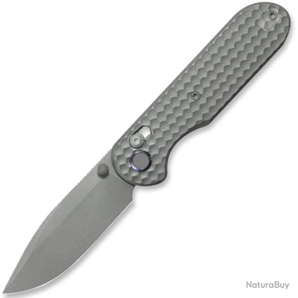 Couteau GEO Knife Ethereal Cutter Lame Acier M390 Manche Titane Textur� Crossbar Lock GEO2402C