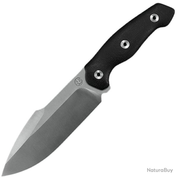 Couteau Fixe Kunwu Stiffy G Lame Acier ASSAB 88 Manche Micarta Noir �tui Kydex Noir KUNF712BK2