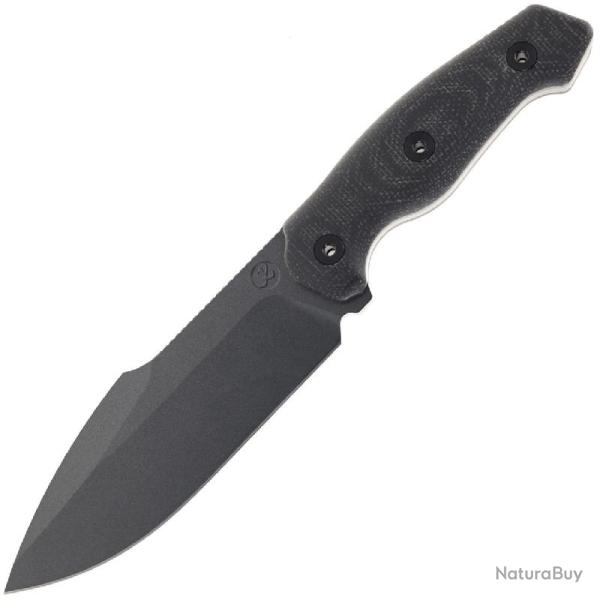 Couteau Fixe Kunwu Stiffy G Lame Acier ASSAB 88 Manche Micarta Noir �tui Kydex Noir KUNF712BK1