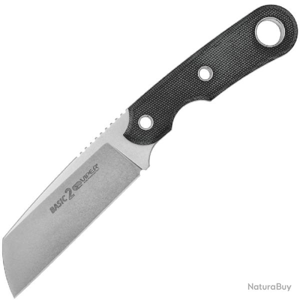 Couteau Fixe Viper Basic2 Lame Acier D2 Manche Micarta Noir �tui Kydex Noir Made In Italy VT4032CB